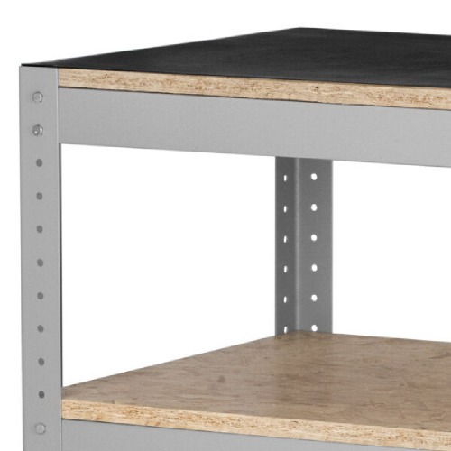 Bancada desmontável com 1 prateleira e tampo em madeira osb - BM-O Bancada desmontável com 1 prateleira e tampo em madeira osb - BM-O