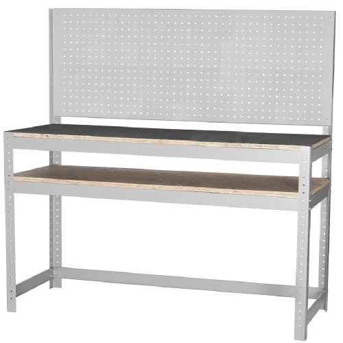 Bancada desmontável com 1 prateleira e painel perfurado - BM-U Bancada desmontável com 1 prateleira e painel perfurado - BM-U