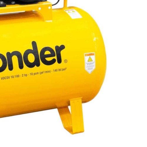 Compressor de ar 10 pés 93L 2 hp 140 libras monofásico - VDCSV 10/100 Compressor de ar 10 pés 93L 2 hp 140 libras monofásico - VDCSV 10/100