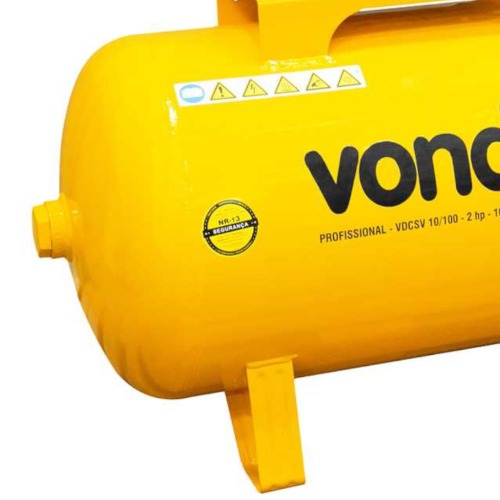 Compressor de ar 10 pés 93L 2 hp 140 libras monofásico - VDCSV 10/100 Compressor de ar 10 pés 93L 2 hp 140 libras monofásico - VDCSV 10/100