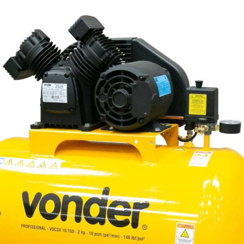 Compressor de ar 10 pés 93L 2 hp 140 libras trifásico - VDCSV 10/100 Compressor de ar 10 pés 93L 2 hp 140 libras trifásico - VDCSV 10/100