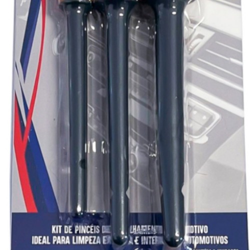 Jogo de pinc�is para detalhamento automotivo com 3 pe�as - 1.9201