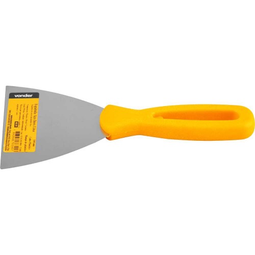 Esp�tula de a�o inox 100 mm com cabo de pl�stico