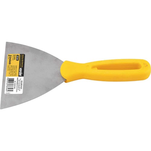 Esp�tula de a�o inox 120 mm com cabo de pl�stico