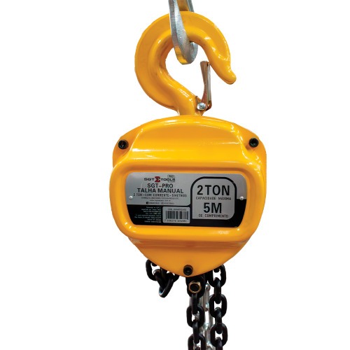 Talha manual 2 toneladas com corrente de 5 metros - SGT-PRO