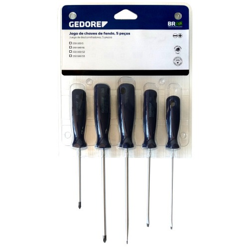 Jogo de chave fenda e phillips com 5 pe�as - 150-160S2