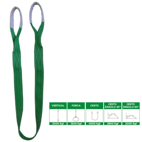 Cinta sling para eleva��o de carga 2T com 4 metros