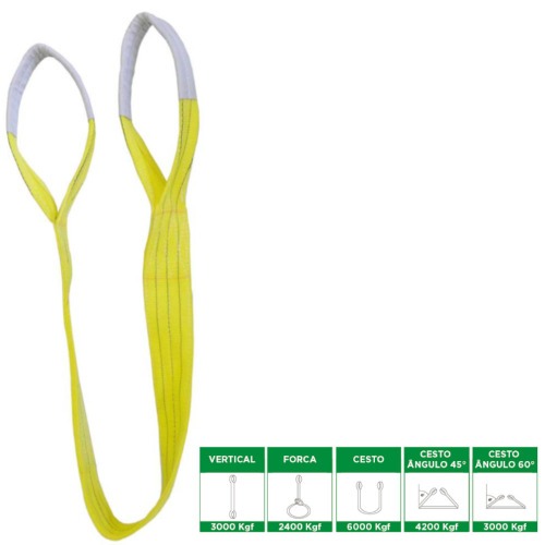 Cinta sling para eleva��o de carga 3T com 4 metros