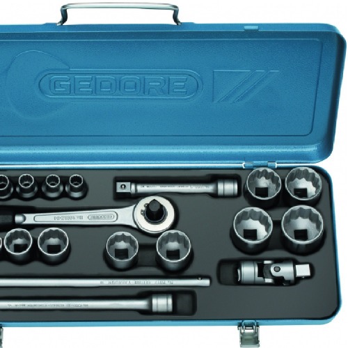 Jogo de soquetes estriados 12 a 32 mm encaixe 1/2 Jogo de soquetes estriados 12 a 32 mm encaixe 1/2