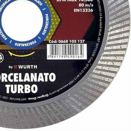 Disco diamantado 105 x 20 mm turbo fino porcelanato - W-Max