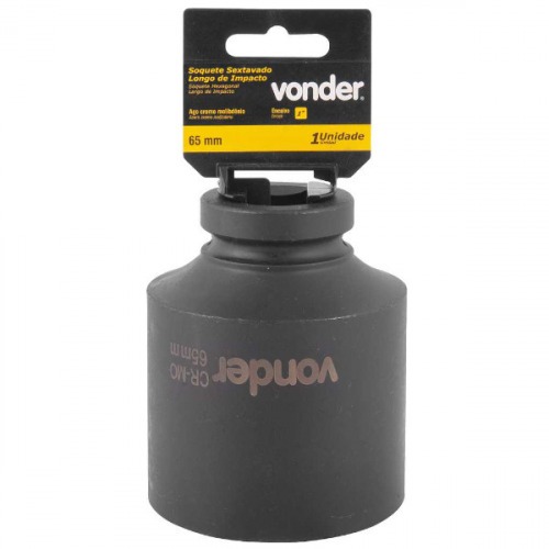 Soquete sextavado de impacto longo 65 mm encaixe 1