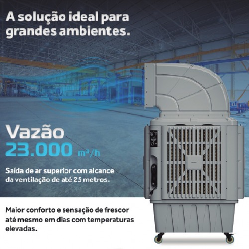 Climatizador de ar port�til evaporativo industrial 120L 200m� 5 em 1 - CLIN120  220V