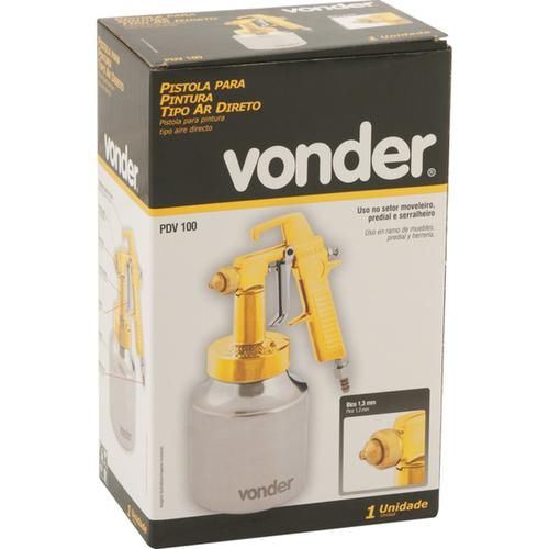 Pistola de pintura tipo suc��o ar direto com bico de 1,3 mm - PDV 100