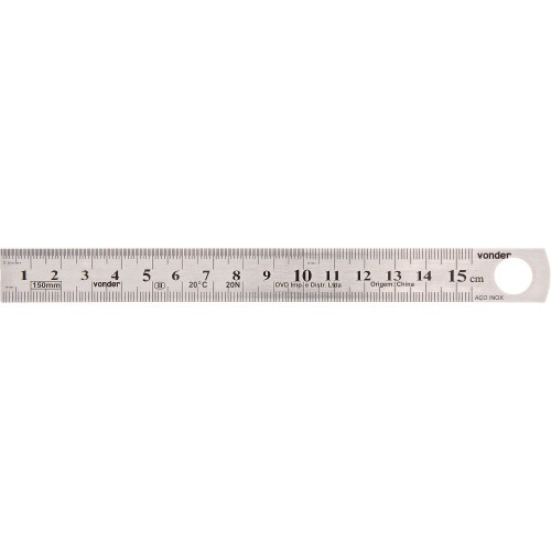 Escala m�trica em a�o inoxid�vel 150 mm