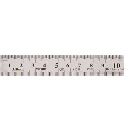 Escala m�trica em a�o inoxid�vel 150 mm