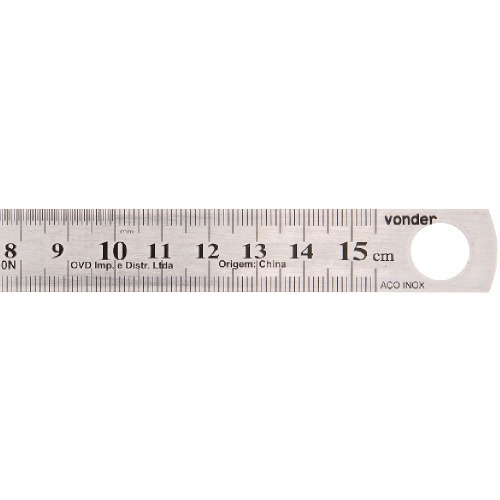 Escala m�trica em a�o inoxid�vel 150 mm