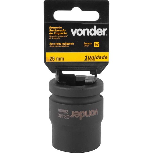 Soquete sextavado de impacto 26 mm encaixe 3/4 Soquete sextavado de impacto 26 mm encaixe 3/4