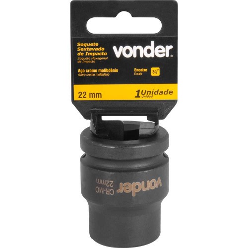 Soquete sextavado de impacto 22 mm encaixe 3/4