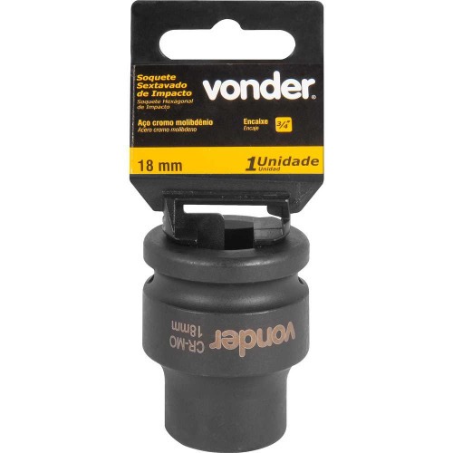 Soquete sextavado de impacto 18 mm encaixe 3/4 Soquete sextavado de impacto 18 mm encaixe 3/4