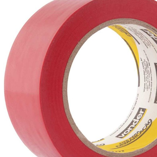 Fita adesiva para demarca��o 48 mm x 30 m vermelho