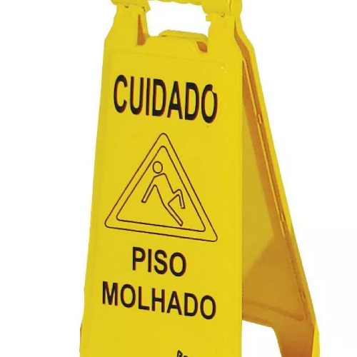 Cavalete de sinaliza��o piso escorregadio risco de queda 6 pe�as - MVPL2009