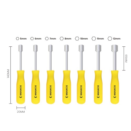Chave canh�o 5 a 12 mm 7 pe�as - BOM-3220