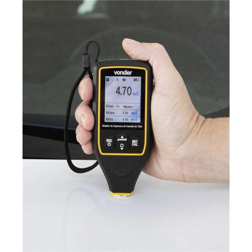 Medidor de espessura de camada de tinta a bateria