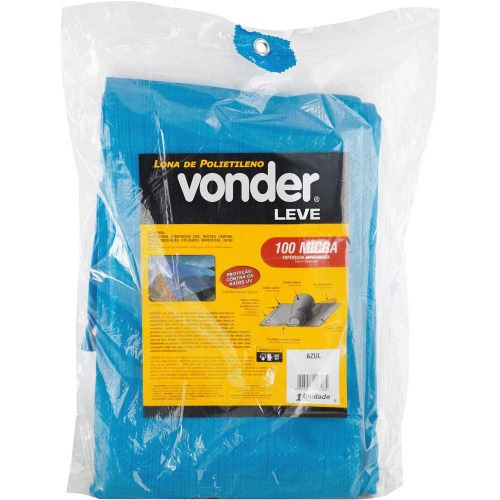 Lona de polietileno 4 x 4 m 100 micra azul