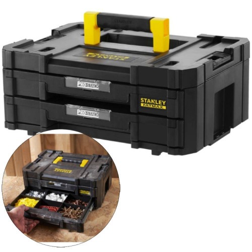 Caixa plástica para ferramentas com 2 gavetas Fatmax - Pro-Stack Caixa plástica para ferramentas com 2 gavetas Fatmax - Pro-Stack