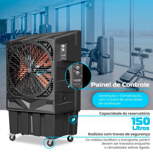 Climatizador de ar portátil evaporativo industrial 150L 150m² 5 em 1 - CLIN 150 220V Climatizador de ar portátil evaporativo industrial 150L 150m² 5 em 1 - CLIN 150 220V