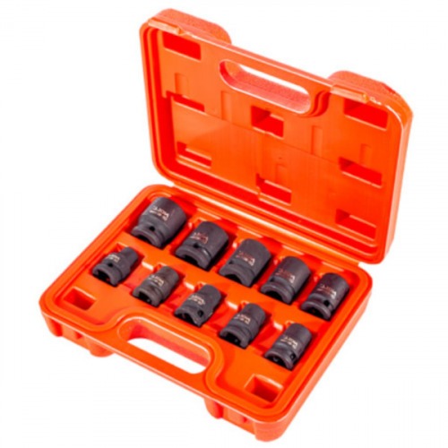 Jogo de soquete de impacto sextavado 10 a 24 mm encaixe 1/2