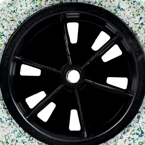 Roda completa com pneu maci�o 8 x 3/4