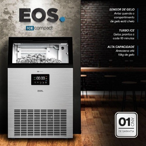 M�quina de gelo 50 Kg Inox Ice Compact - EMG515  220V