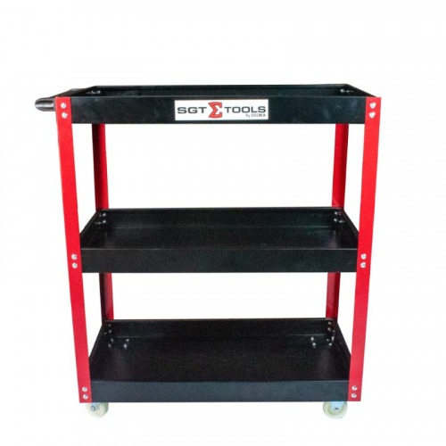 Carrinho para ferramentas aberto com 3 bandejas