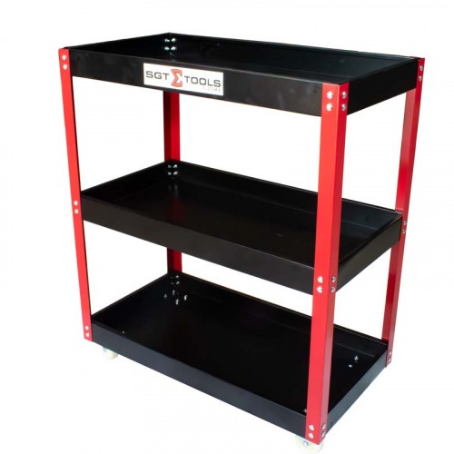 Carrinho para ferramentas aberto com 3 bandejas