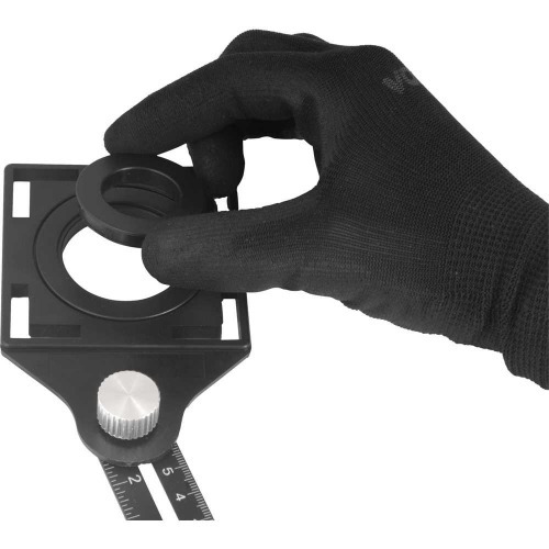 Esquadro em alum�nio ajust�vel com 6 r�guas de 12 cm