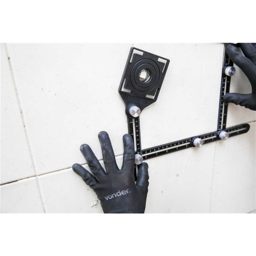 Esquadro em alum�nio ajust�vel com 6 r�guas de 12 cm