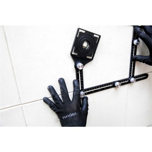 Esquadro em alum�nio ajust�vel com 6 r�guas de 12 cm