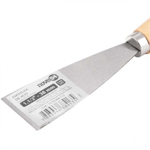 Esp�tula de a�o laminado 38 mm com cabo de madeira 