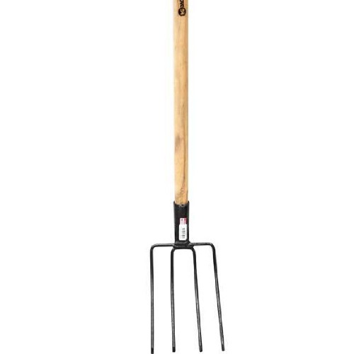 Forcado reto em metal com cabo 4 dentes