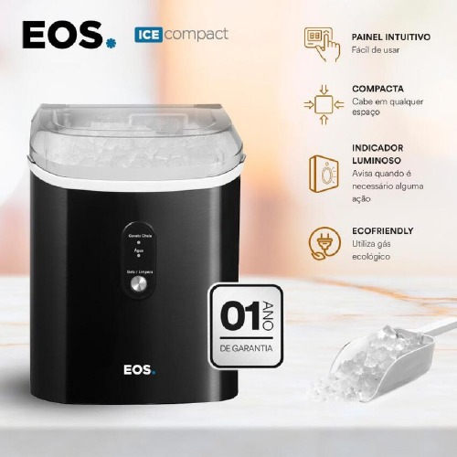 Maquina de gelo 15 kg Nugget ice titanium preta - EMG05 110V Maquina de gelo 15 kg Nugget ice titanium preta - EMG05 110V