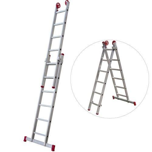 Escada de alum�nio extens�vel 1,85 x 2,62 m 2 x 6 degraus - ESC0615