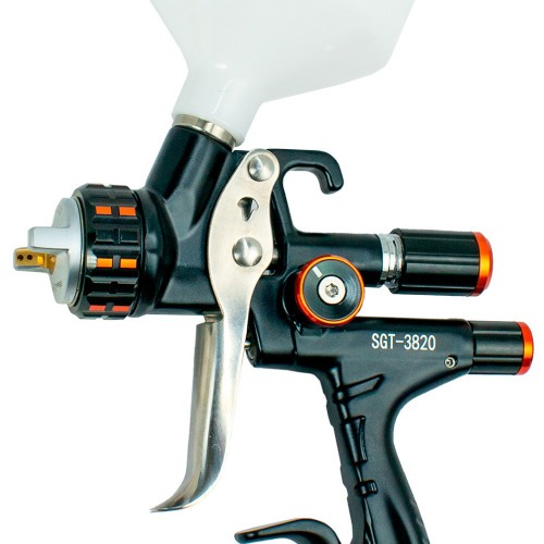 Pistola de pintura HVLP tipo gravidade com bico 1.3 mm - SGT-3820 Pistola de pintura HVLP tipo gravidade com bico 1.3 mm - SGT-3820