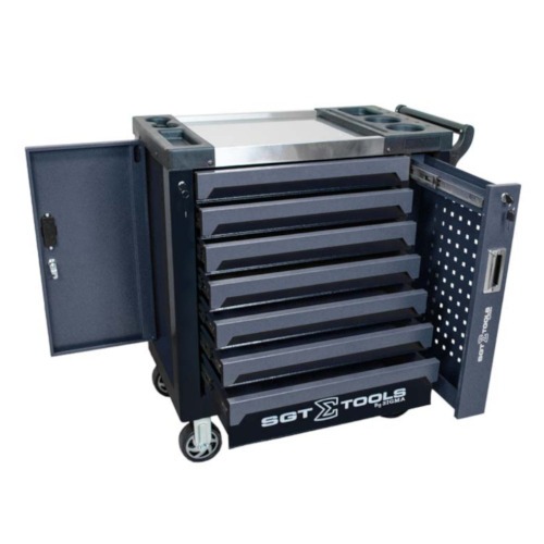Carrinho para ferramentas com 7 gavetas e porta lateral