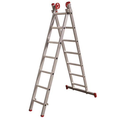 Escada de alumínio extensível 2,12 x 3,18 m 2 x 7 degraus - ESC0616 Escada de alumínio extensível 2,12 x 3,18 m 2 x 7 degraus - ESC0616