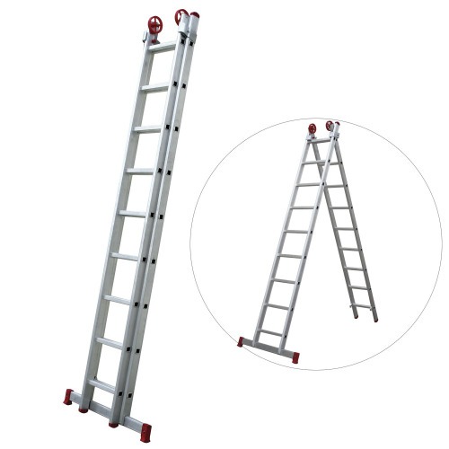 Escada de alum�nio extens�vel  2,68 x 4,30 m 2 x 9 degraus - ESC0618