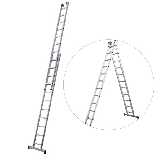 Escada de alum�nio extens�vel 3,24 x 5,42 m 2 x 11 degraus - ESC0620