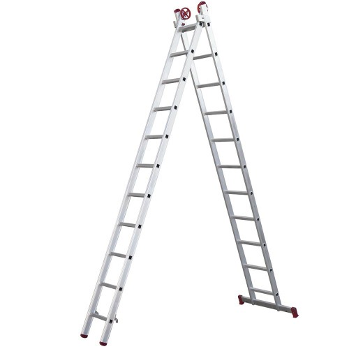 Escada de alum�nio extens�vel 3,24 x 5,42 m 2 x 11 degraus - ESC0620