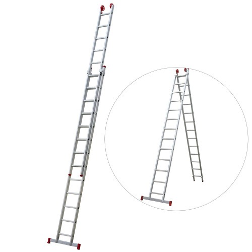 Escada de alumínio extensível 3,81 x 6,54 m 2 x 13 degraus - ESC0622 Escada de alumínio extensível 3,81 x 6,54 m 2 x 13 degraus - ESC0622