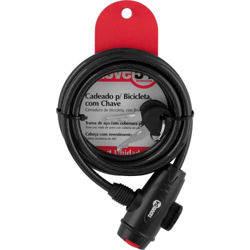 Cadeado para bicicleta 150 cm com chave